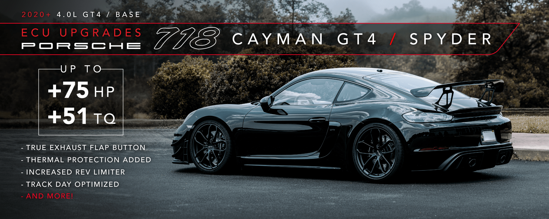 保時捷電腦程式優化 – GT4 4.0L (982) – 2021+ 718 Cayman/Boxter